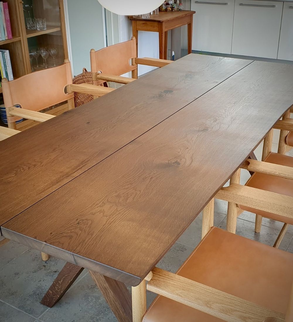 Plank table dark oak online store 5