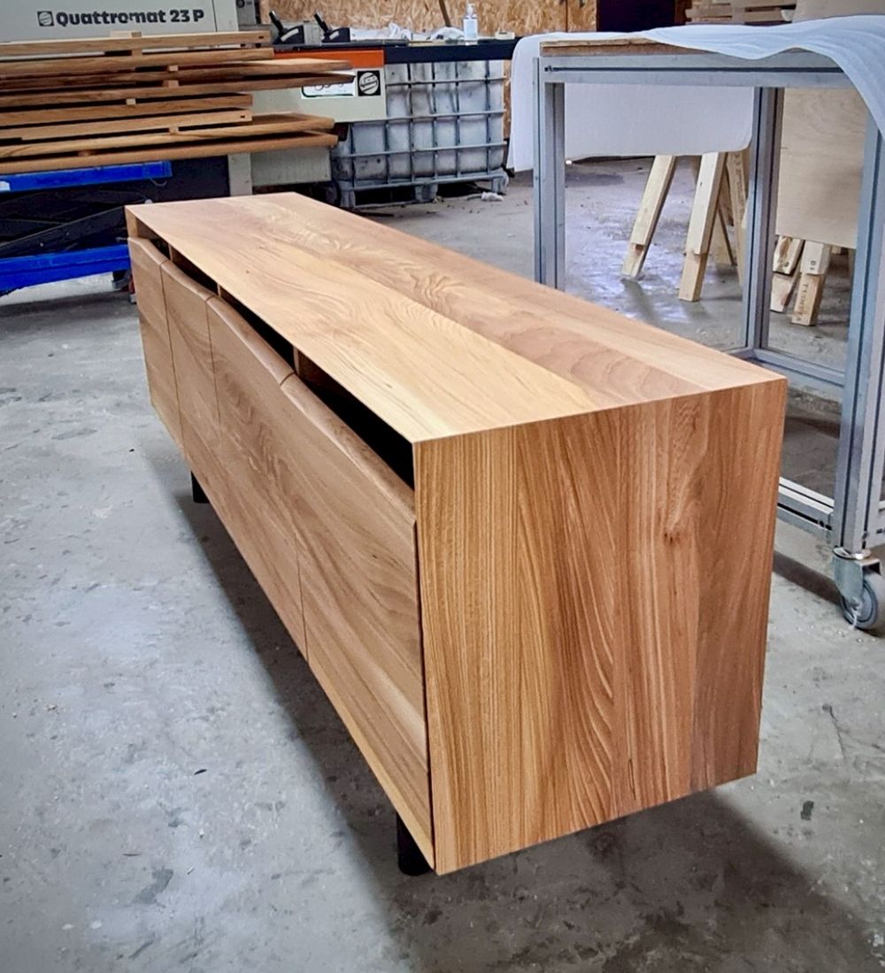 sideboard elm wood 4 sections